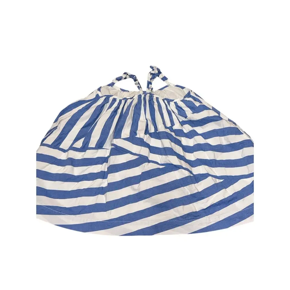 Baby GAP Blue White Stripe Sundress 100% Cotton 18–24 Months Ruffle Straps